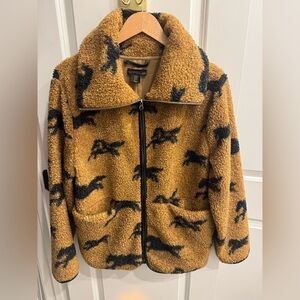 House of Harlow 1960 Tan and Black Teddy Jacket XS